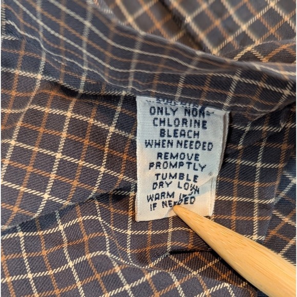 Ralph Lauren Classic Fit Shirt Mens Med Brown Plaid Long Sleeve Check - Picture 8 of 11
